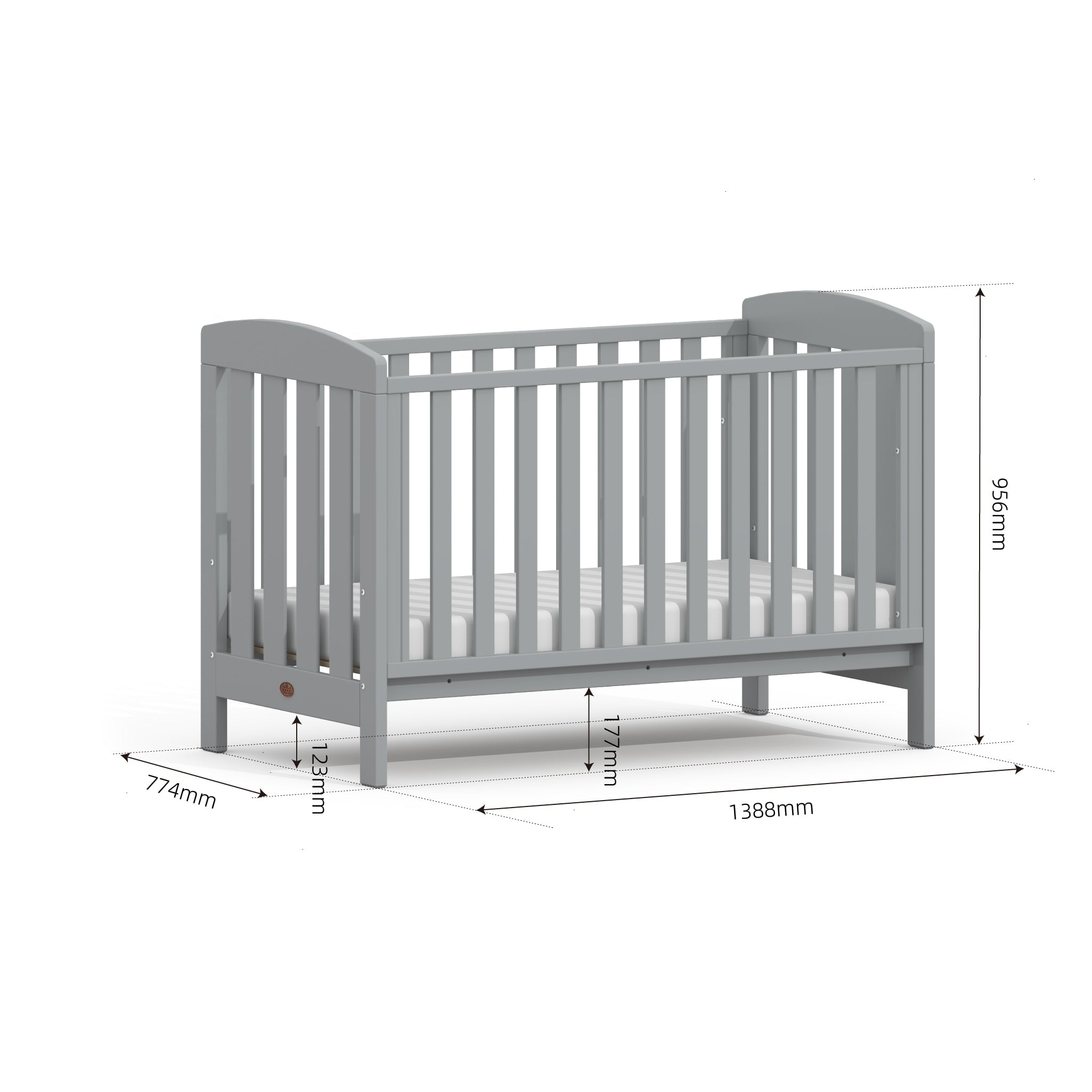 Alice Cot Bed Pebble product view