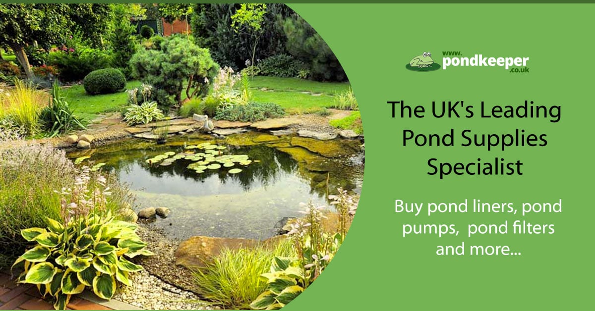 A finished garden pond with Pondkeeper supplies in mind