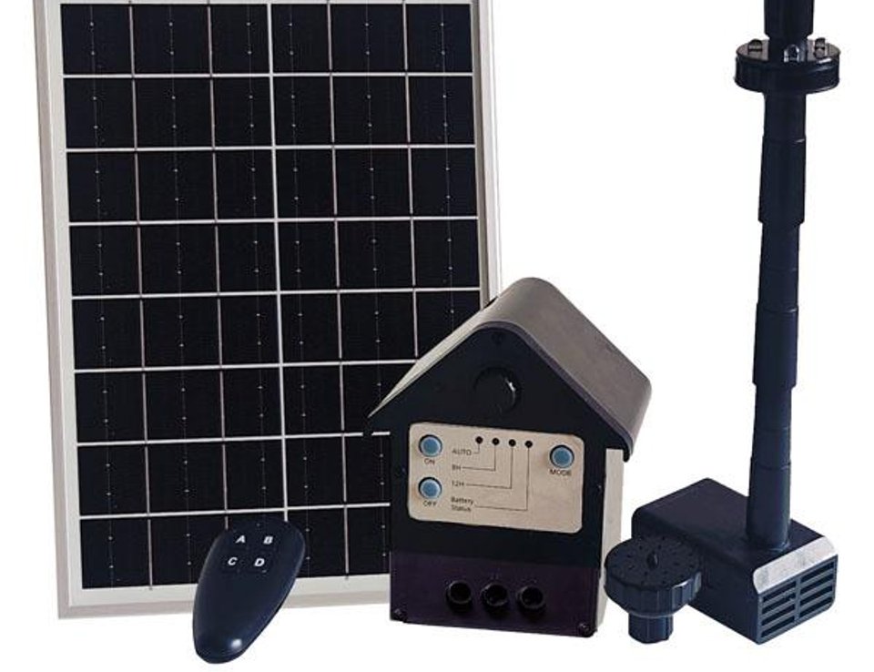 Solar pond fountain pump