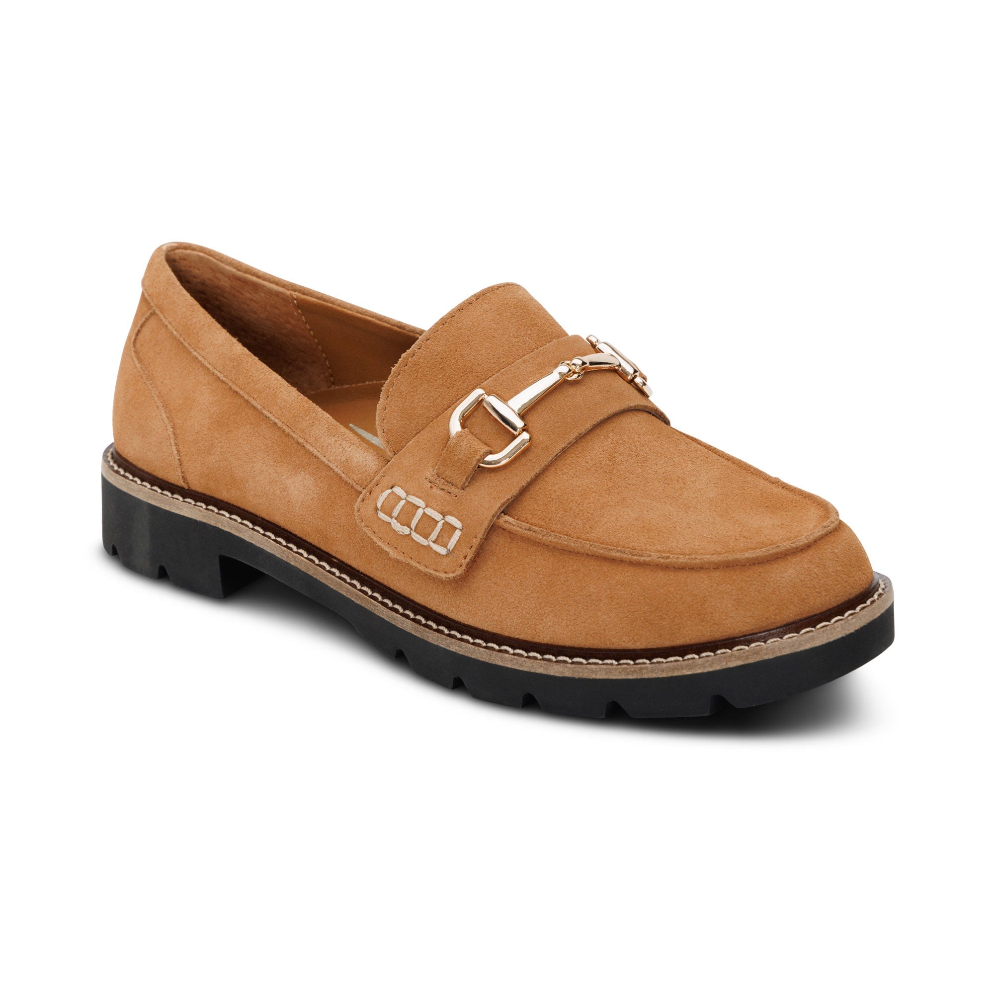 Aetrex Collette arch support loafer in tan suede