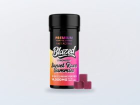 Binoid CBD Blazed THC gummies jar