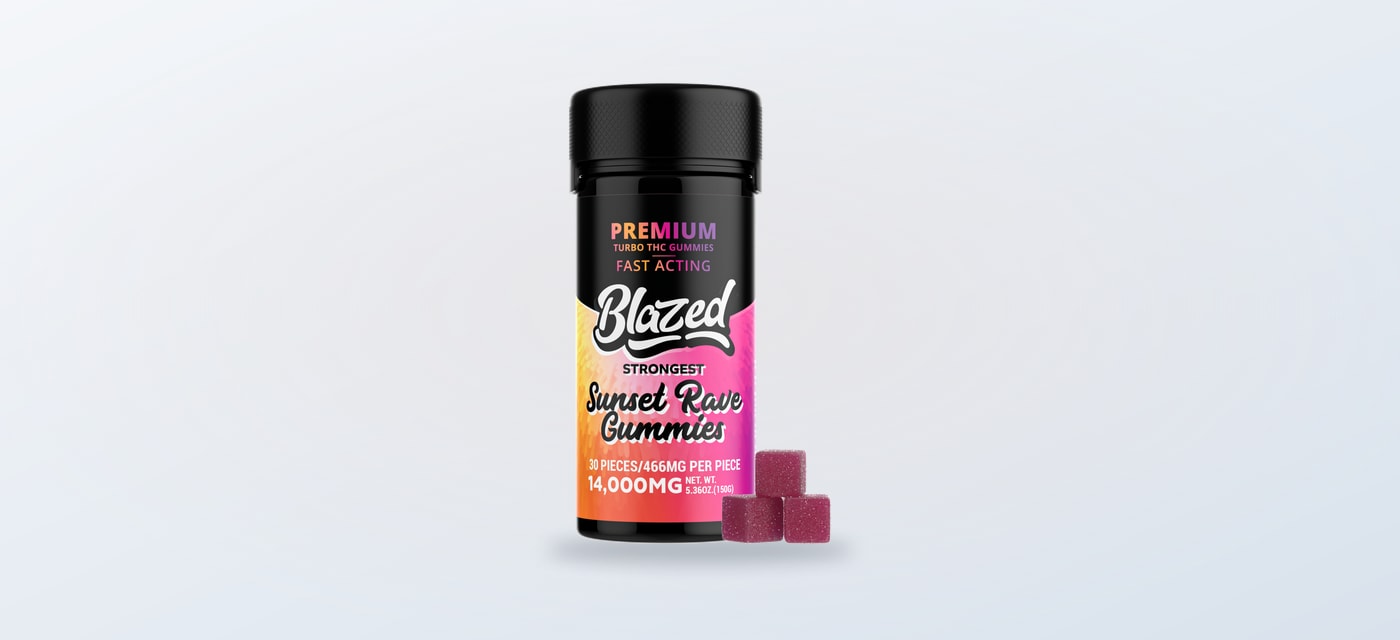 Binoid CBD Blazed THC gummies jar