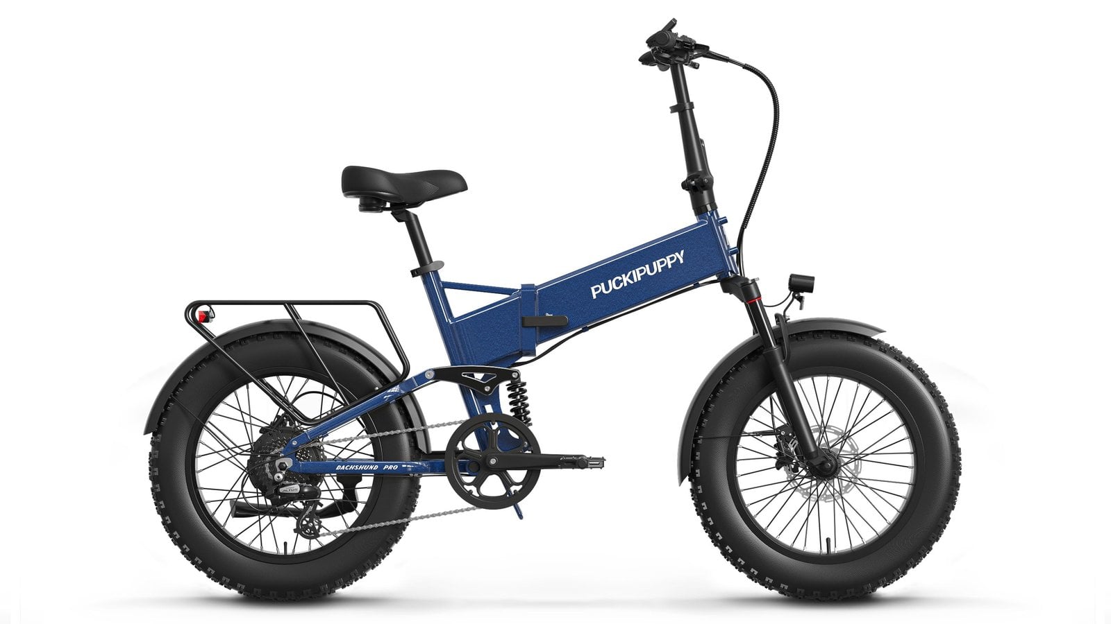 Blue folding e-bike