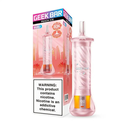 Geek Bar Burj Hookah disposable vape in Peach Ice flavor