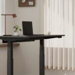 Flexispot home office with a standing desk and walking pad