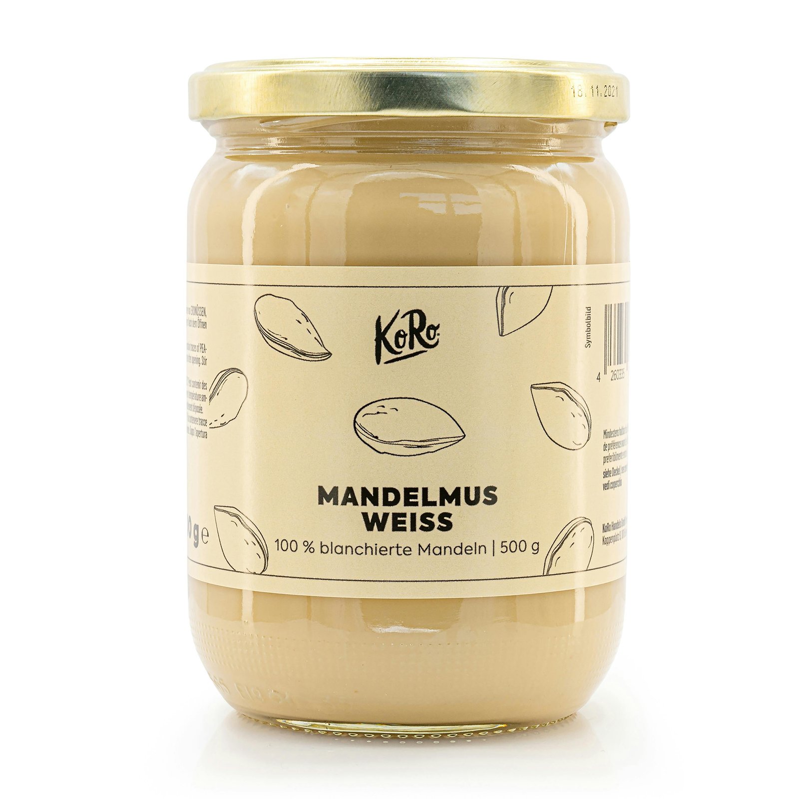 Glas mit weißem Mandelmus von Korodrogerie