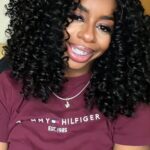 Natural black bouncy curly crochet human hair extension