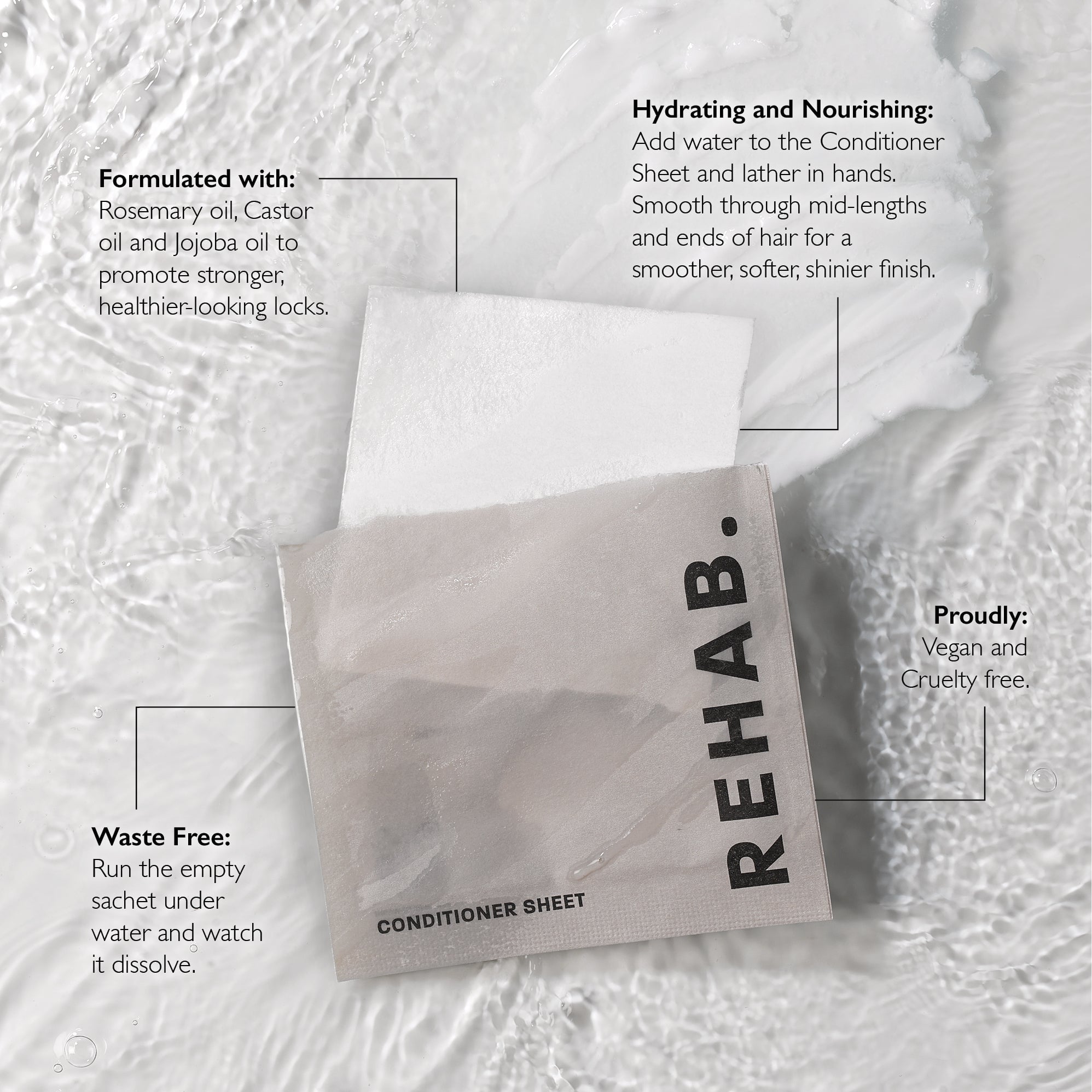 REHAB Your Hair plastic-free Conditioner Sheets