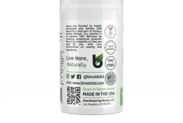 Binoid CBD Healing Cream jar photographed from the side