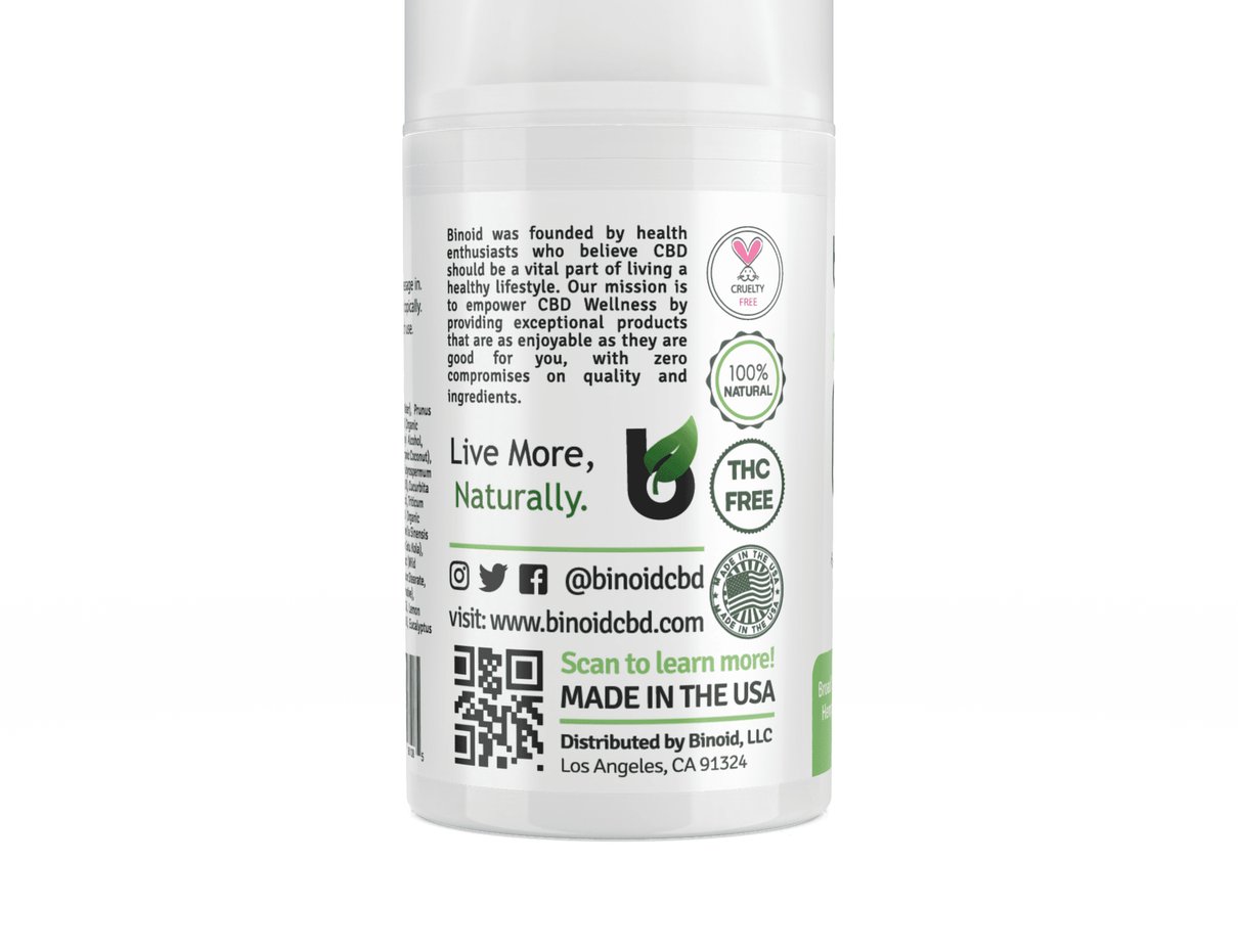 Binoid CBD Healing Cream jar photographed from the side