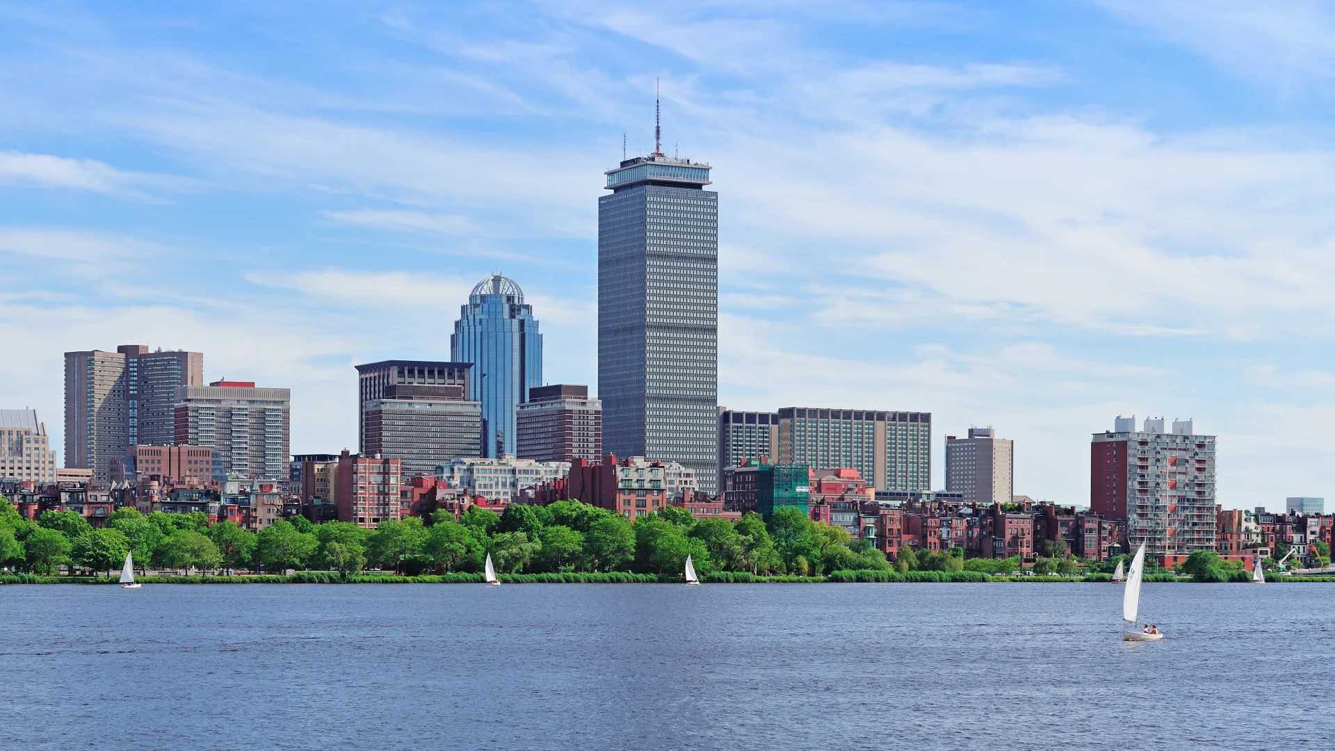 Boston skyline seen from above