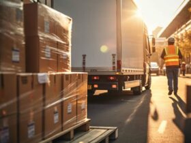 Building materials delivery scene for a home improvement project