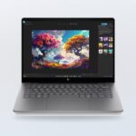 Silver HP OmniBook 7 laptop shown from the front