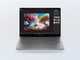 Silver HP OmniBook 7 laptop shown from the front