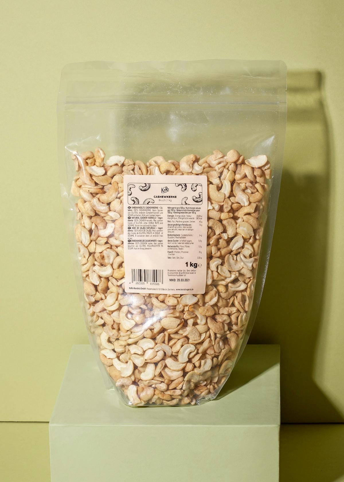 Beutel mit Cashewbruch von Korodrogerie