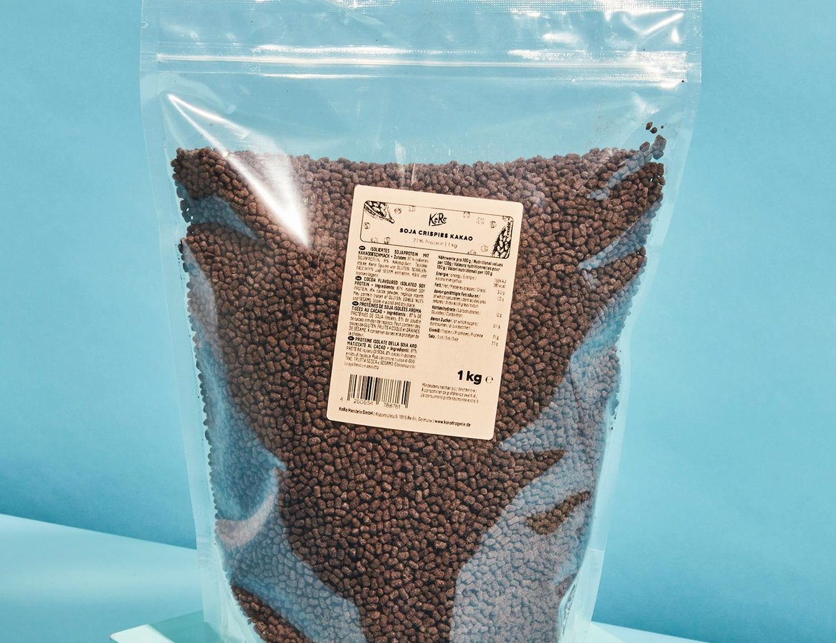 Packung Soja Protein Crispies mit Kakao von Korodrogerie