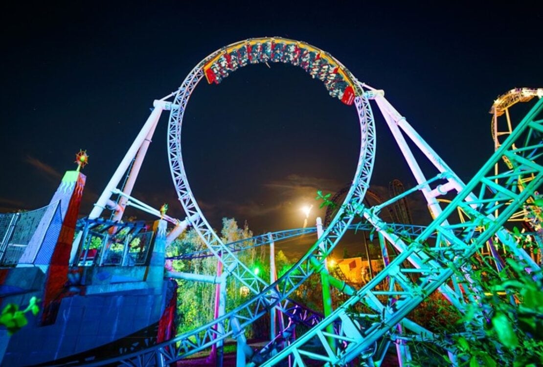 Colossus roller coaster at Thorpe Park Fright Nights