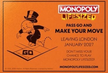Monopoly Lifesized last chance campaign image with board game setting