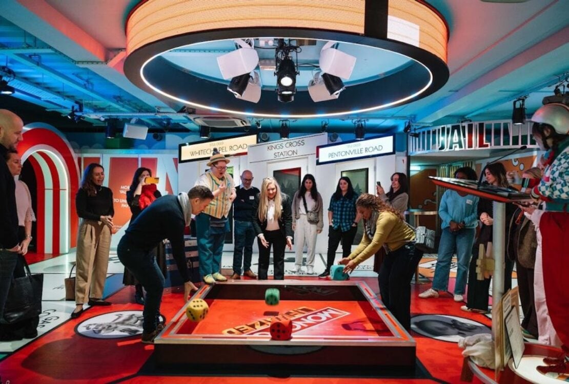 Visitors playing together at Monopoly Lifesized in London