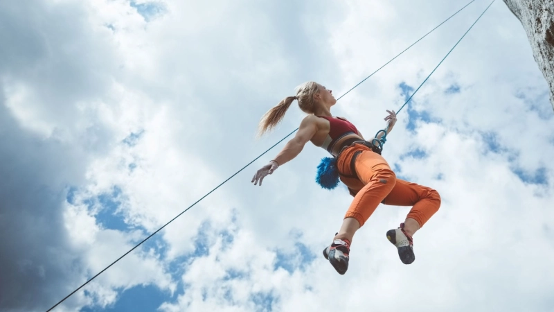 Adventure sports scene illustrating travel insurance considerations