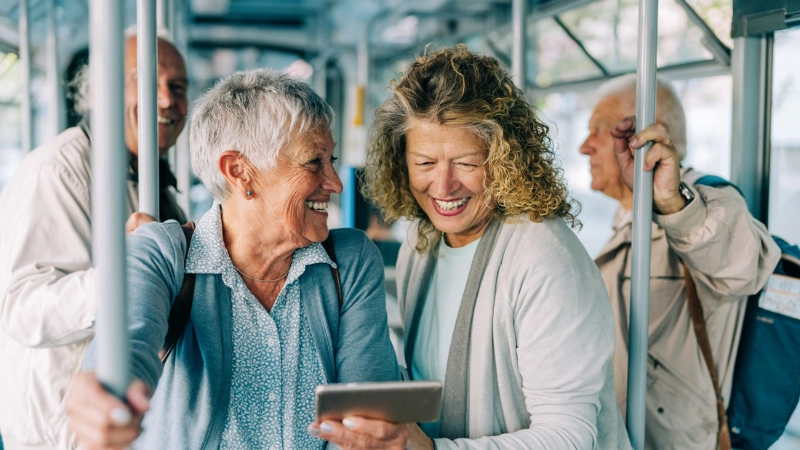 Older traveller pictured on an age-specific travel insurance page