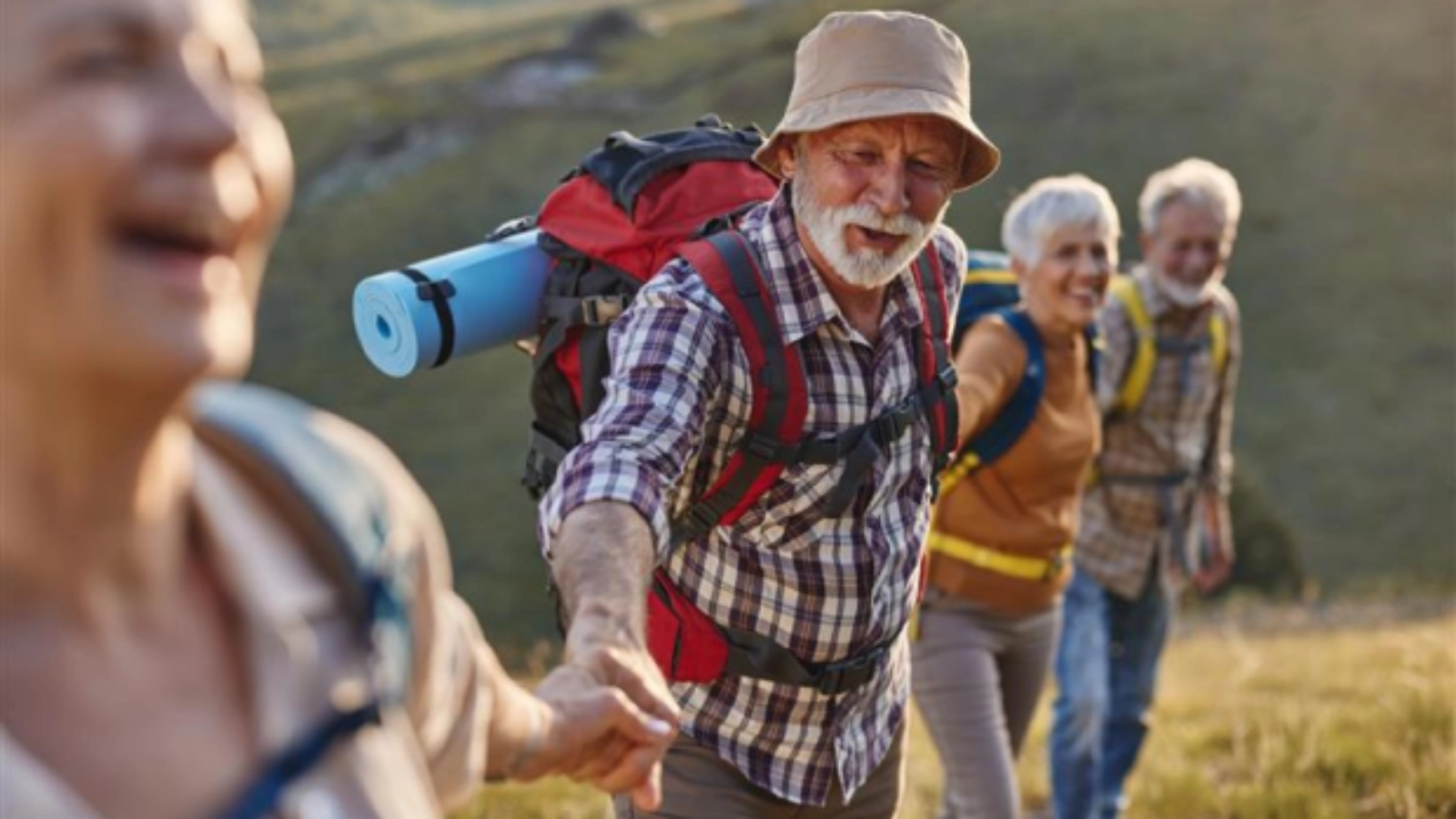 Older travellers on a trip together
