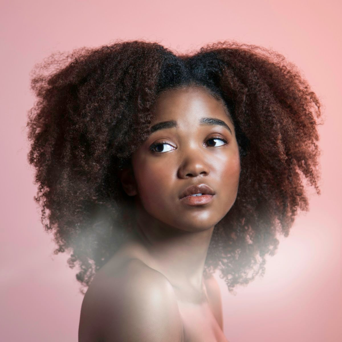 Woman with curly hair