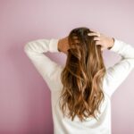 Woman showing her long hair