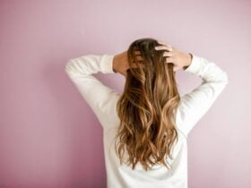 Woman showing her long hair