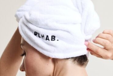 Person wearing the REHAB Micro-Fibre Hair Towel
