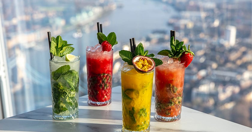 Drinks served at The View from The Shard