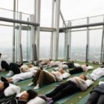Visitors gathered for an event inside The View from The Shard