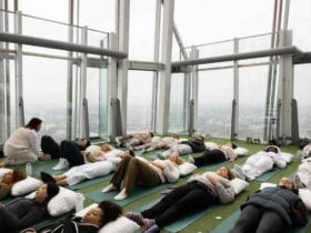 Visitors gathered for an event inside The View from The Shard
