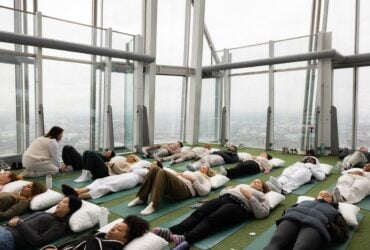 Visitors gathered for an event inside The View from The Shard