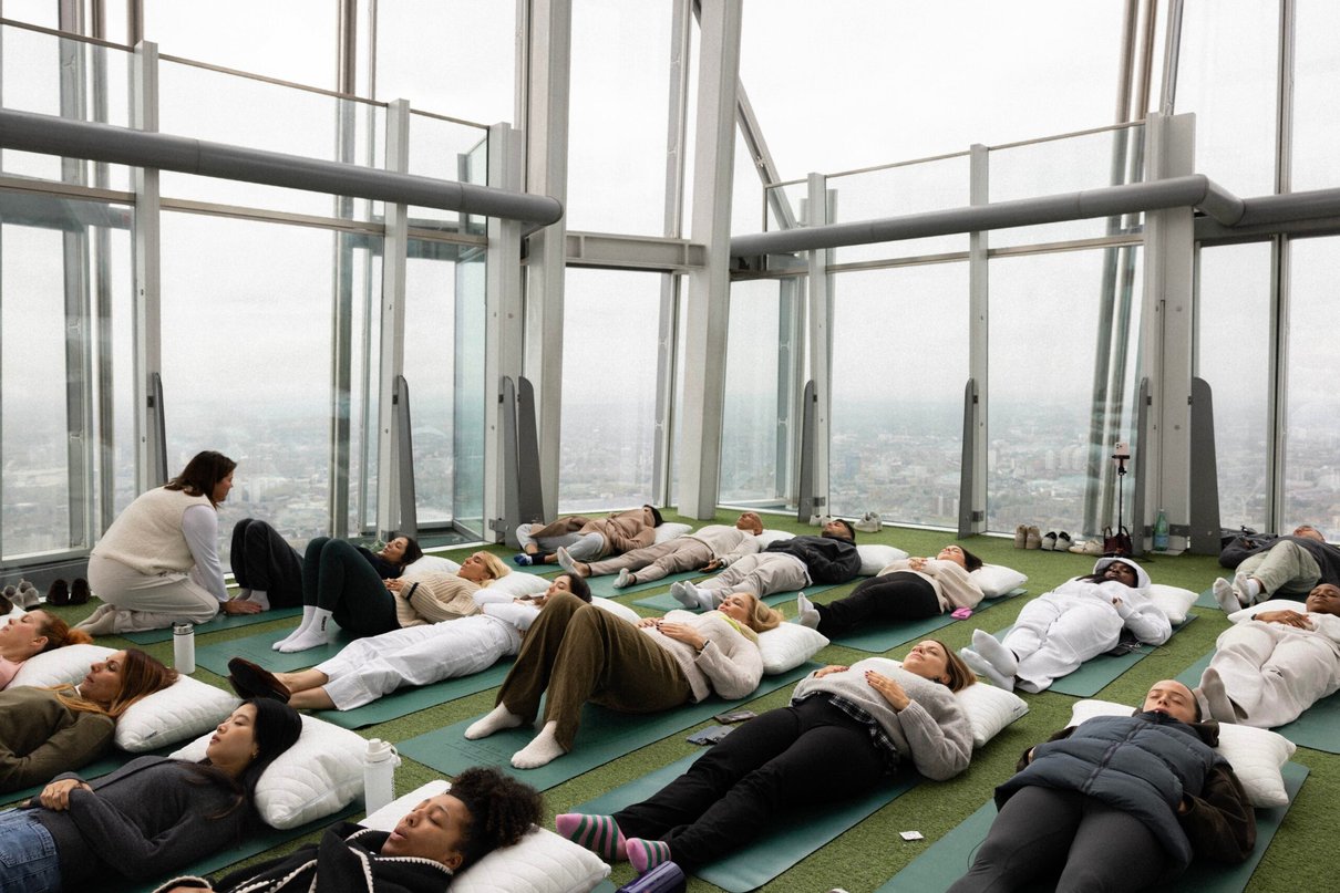 Visitors gathered for an event inside The View from The Shard