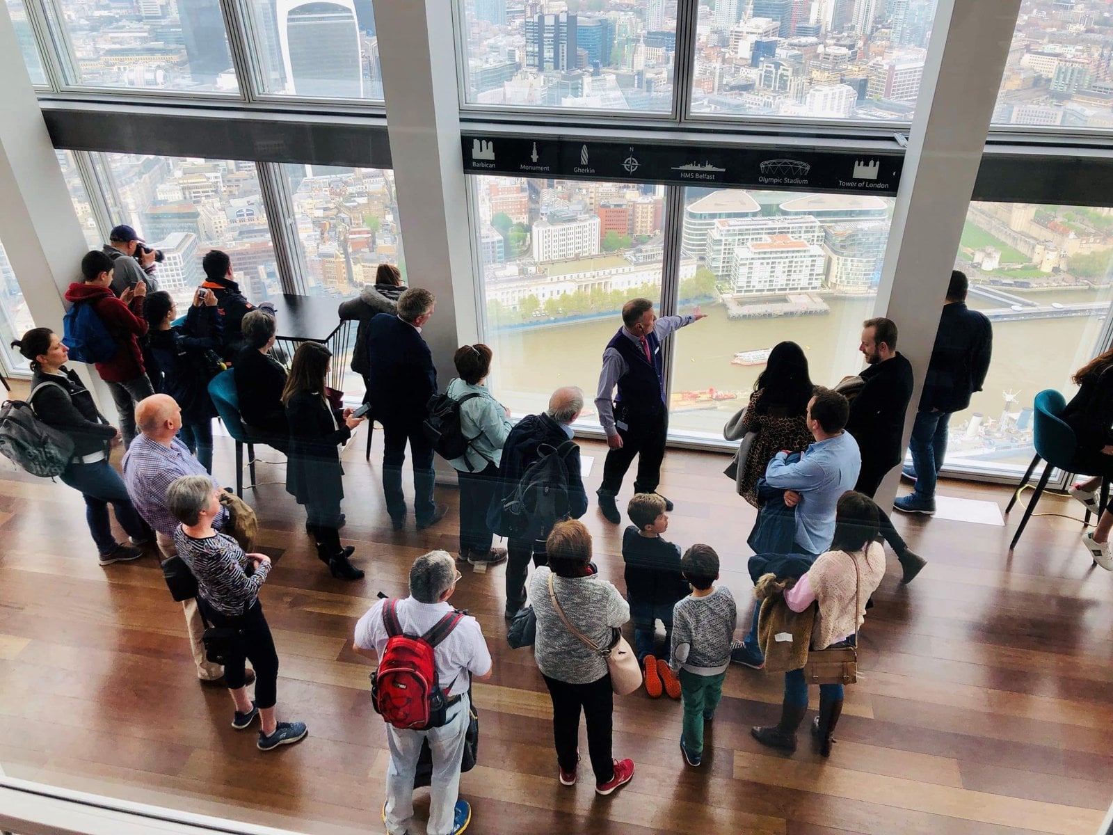 A group enjoying the London view at The View from The Shard
