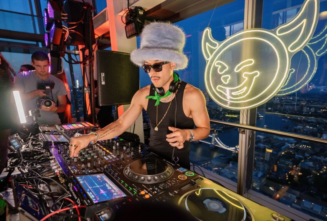 A DJ performing during an event at The View from The Shard