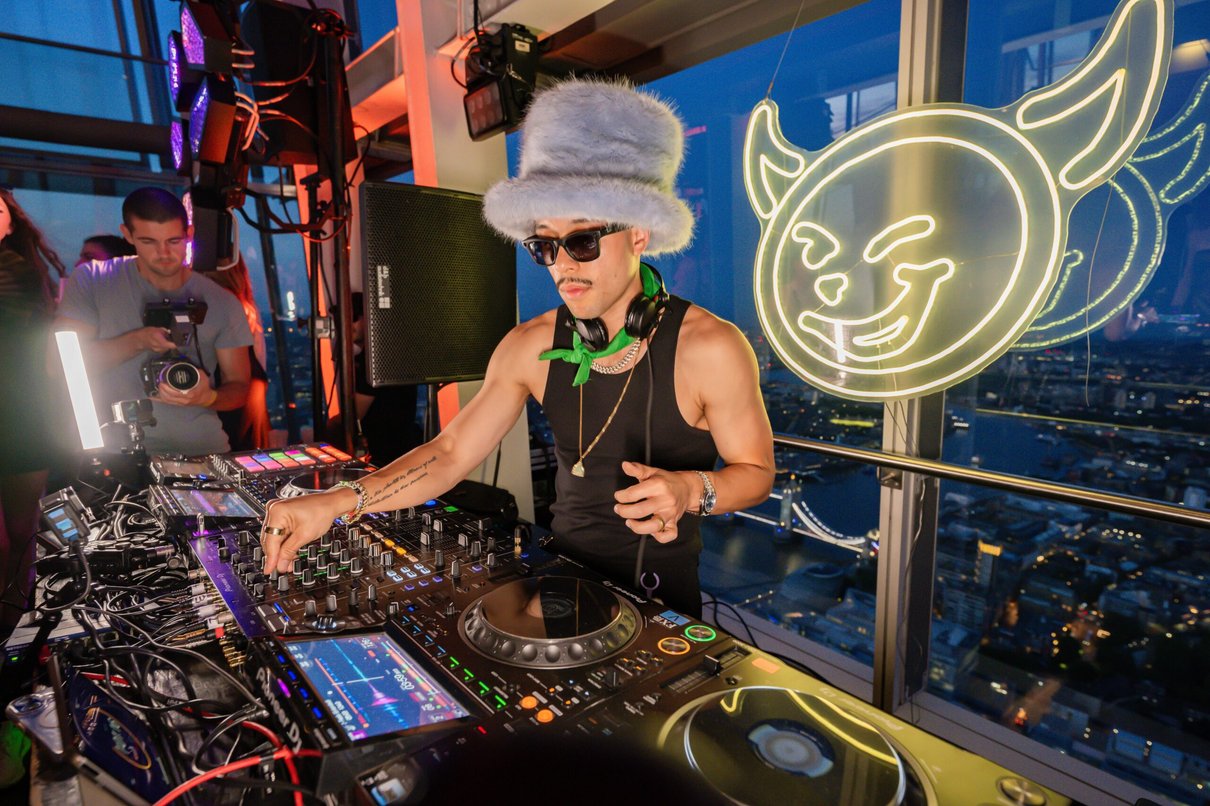 A DJ performing during an event at The View from The Shard