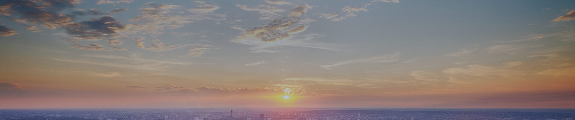 Sunset over London from a high viewpoint