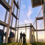Visitors looking out over London from The View from The Shard