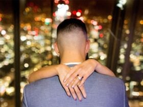 A proposal moment at The View from The Shard