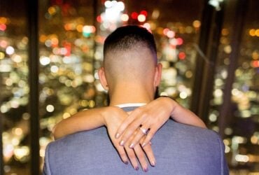 A proposal moment at The View from The Shard