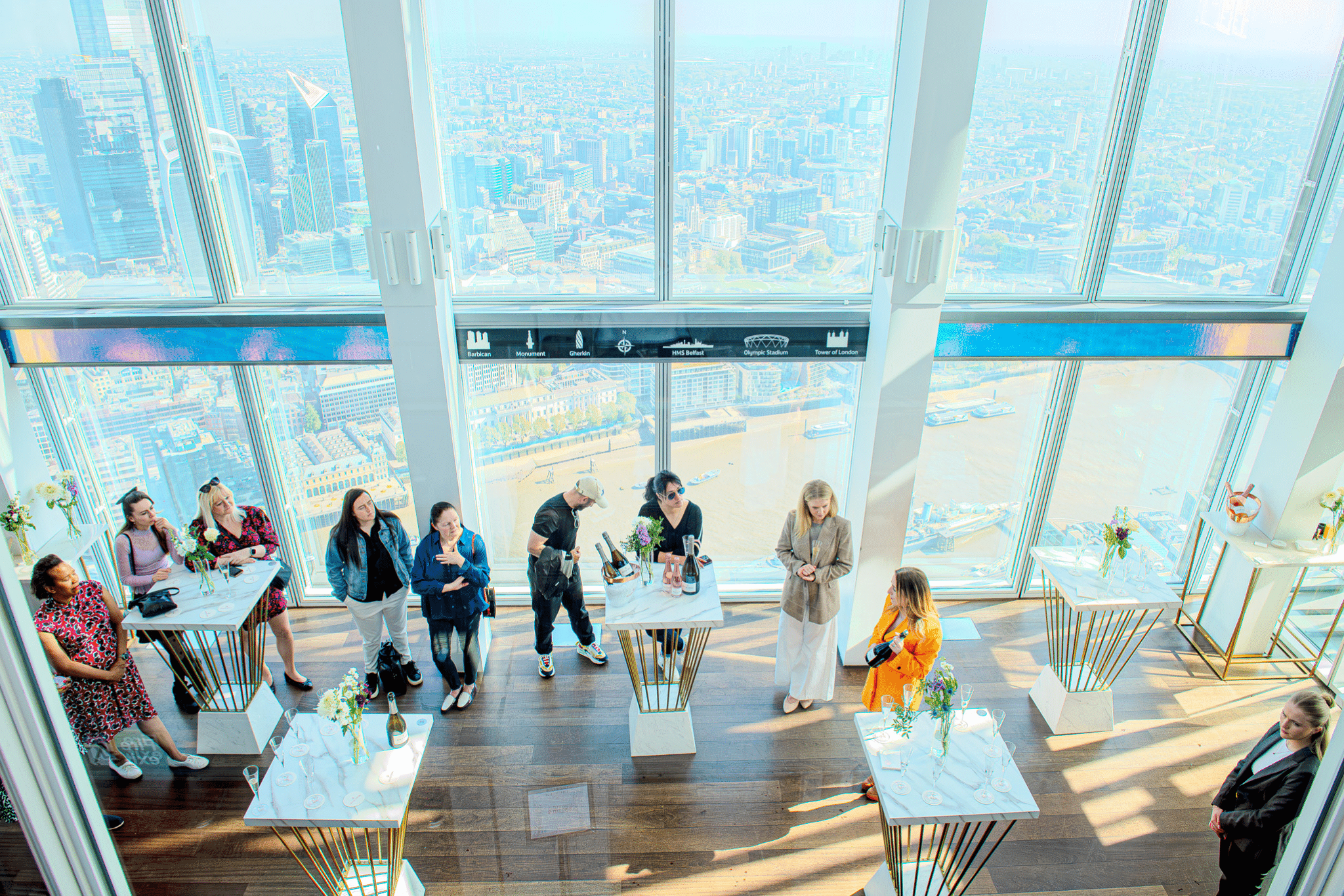 Guests at a reception in The View from The Shard gallery