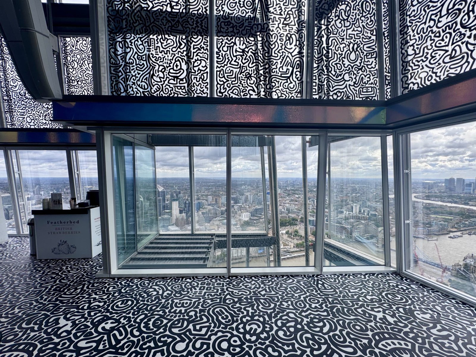 Visitors taking in the view inside The Shard