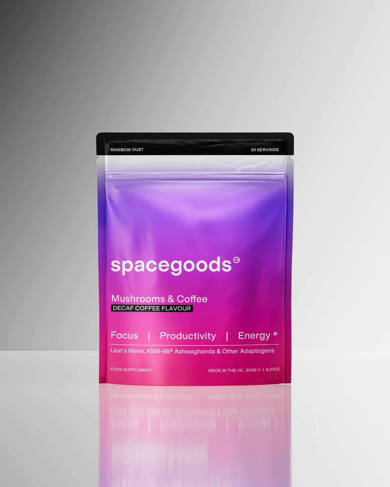 Spacegoods Rainbow Dust decaf coffee pouch