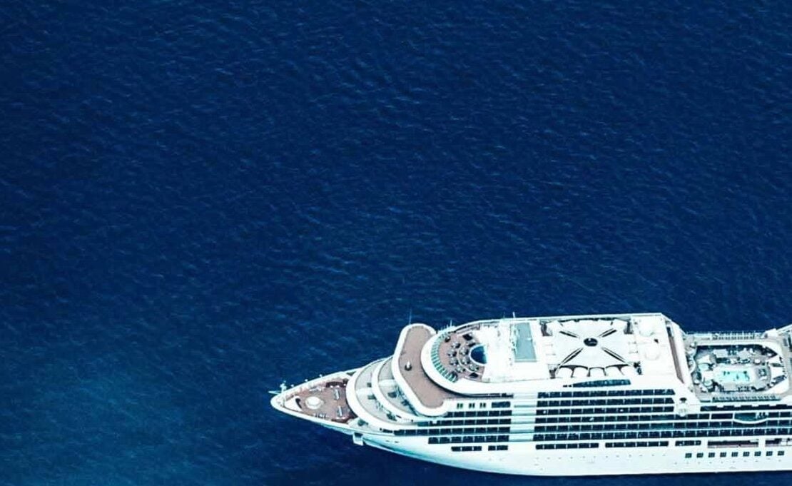 Cruise ship sailing at sea