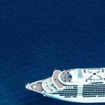 Cruise ship sailing at sea