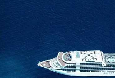 Cruise ship sailing at sea