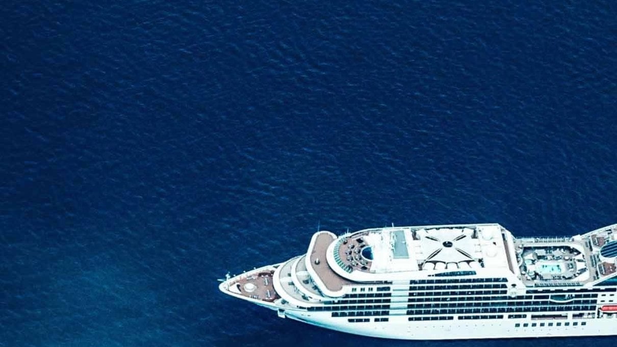 Cruise ship sailing at sea