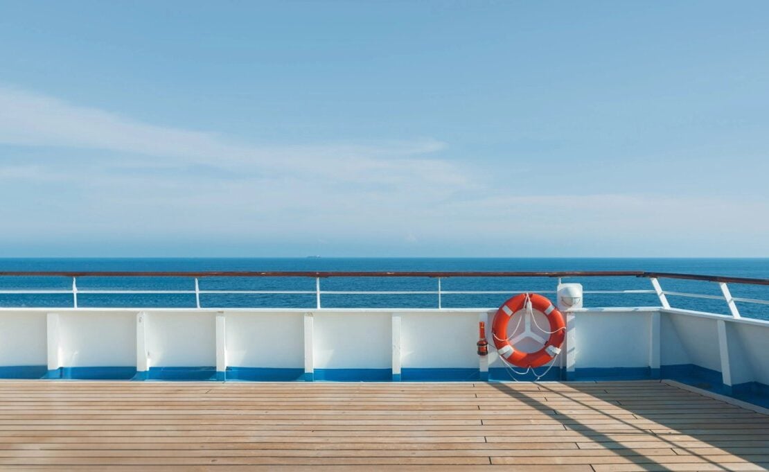 Cruise ship at sea on a holiday voyage